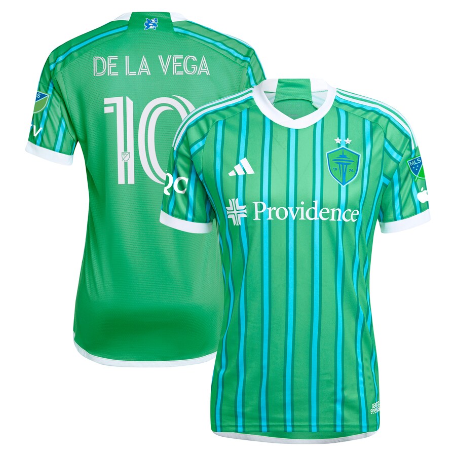 Men's Seattle Sounders FC Pedro de la Vega adidas Green 2024 The Anniversary Kit Authentic Player Jersey - Puhuasuan