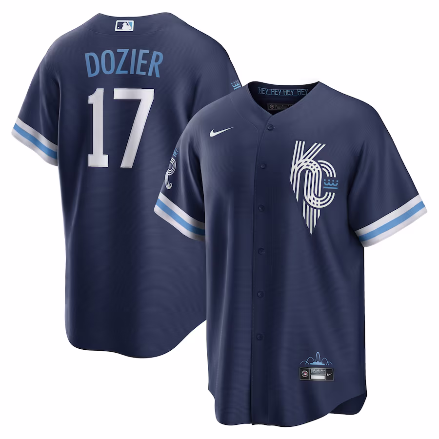 Men's Kansas City Royals Hunter Dozier Nike Navy City Connect Replica Player Jersey - Puhuasuan