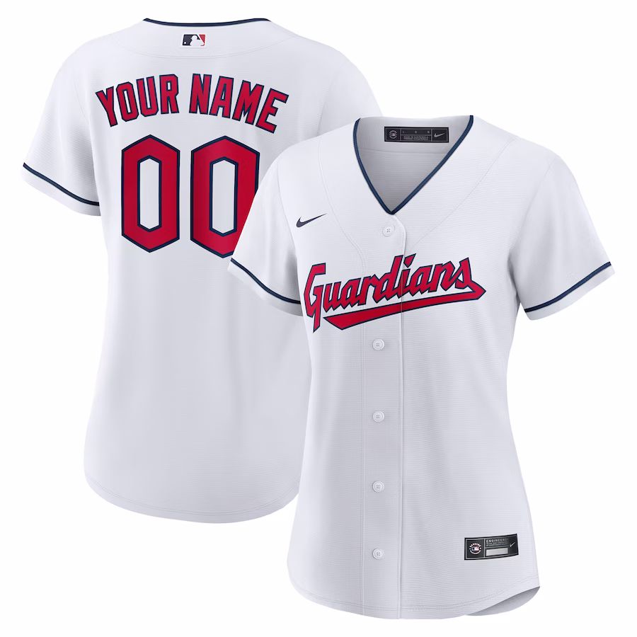 Women's Cleveland Guardians Nike White Replica Custom Jersey - Puhuasuan