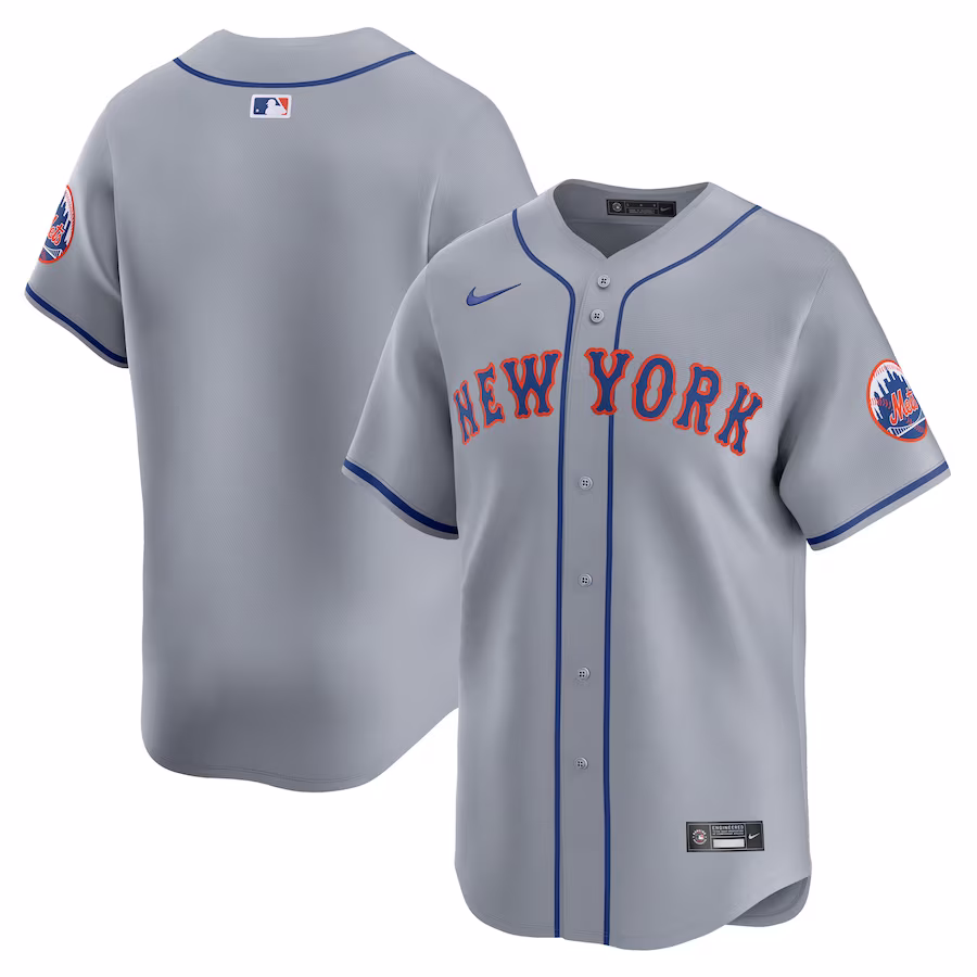 Men's New York Mets  Nike Gray Away Limited Jersey - Puhuasuan