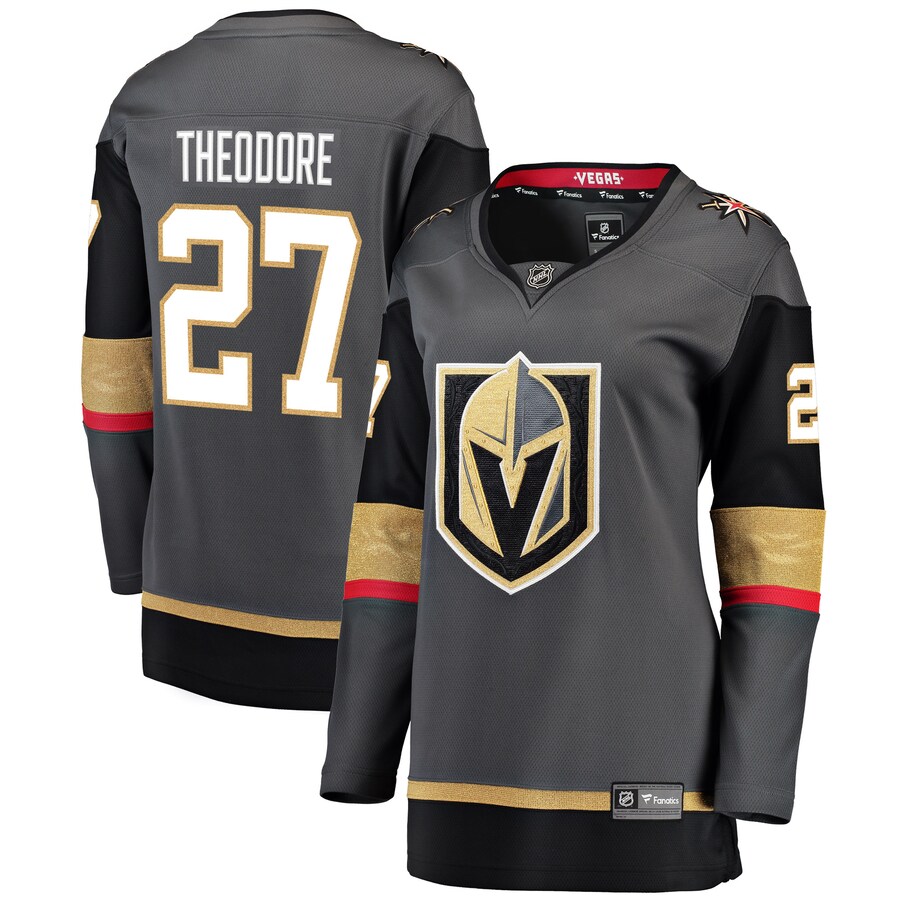 Women's Vegas Golden Knights Shea Theodore Fanatics Branded Gray Alternate Breakaway Player Jersey - Puhuasuan