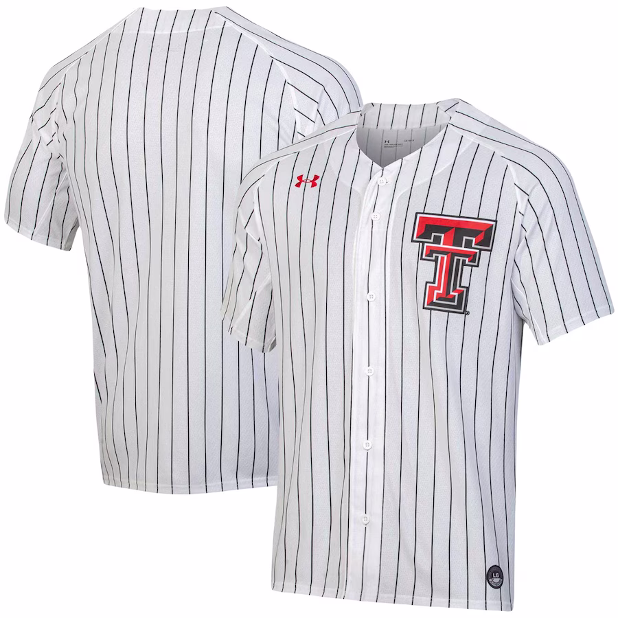 Texas Tech Red Raiders Under Armour Softball Button-Up Jersey - White - Puhuasuan