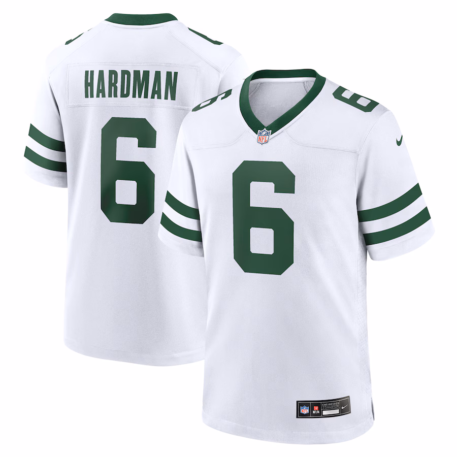 Men's New York Jets Mecole Hardman Nike White Legacy Player Game Jersey - Puhuasuan