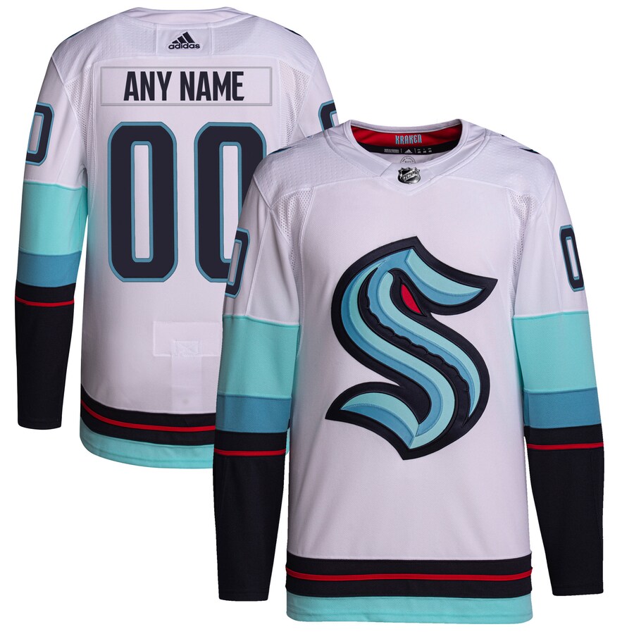 Men's Seattle Kraken adidas White Away Primegreen Authentic Custom Jersey - Puhuasuan