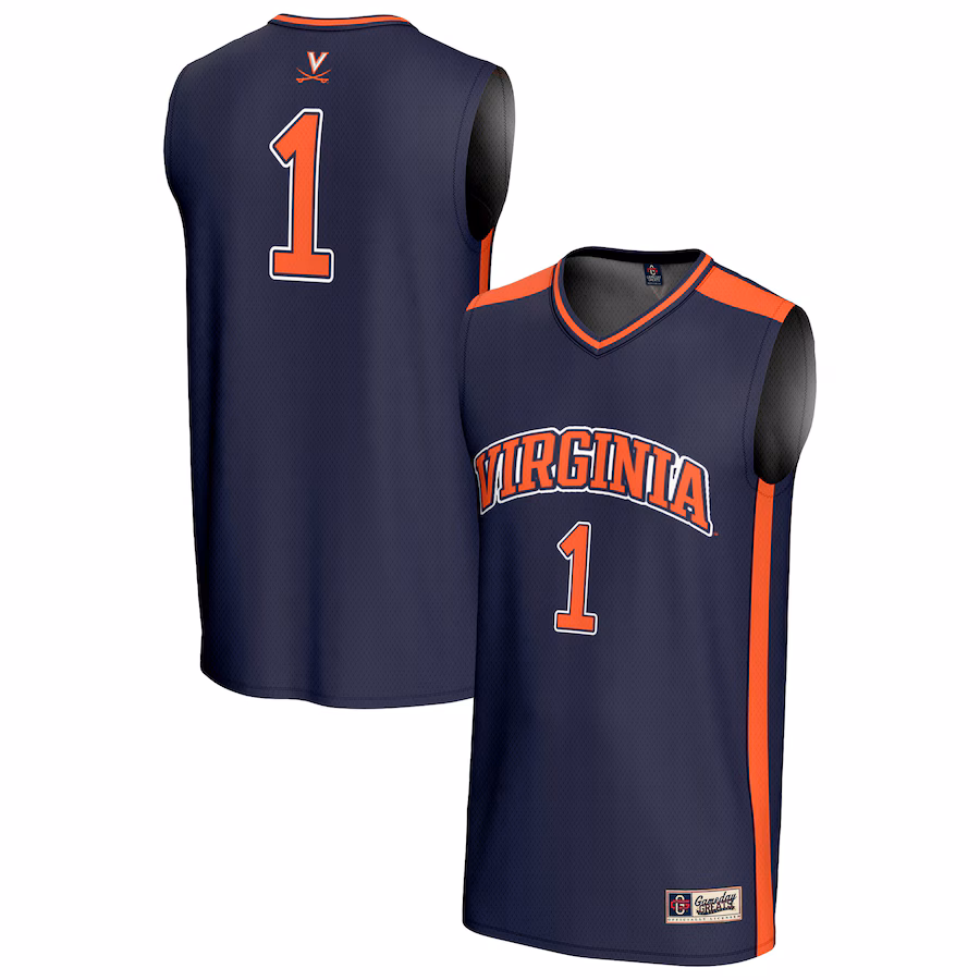 Youth GameDay Greats #1 Navy Virginia Cavaliers Lightweight Basketball Fashion Jersey - Puhuasuan