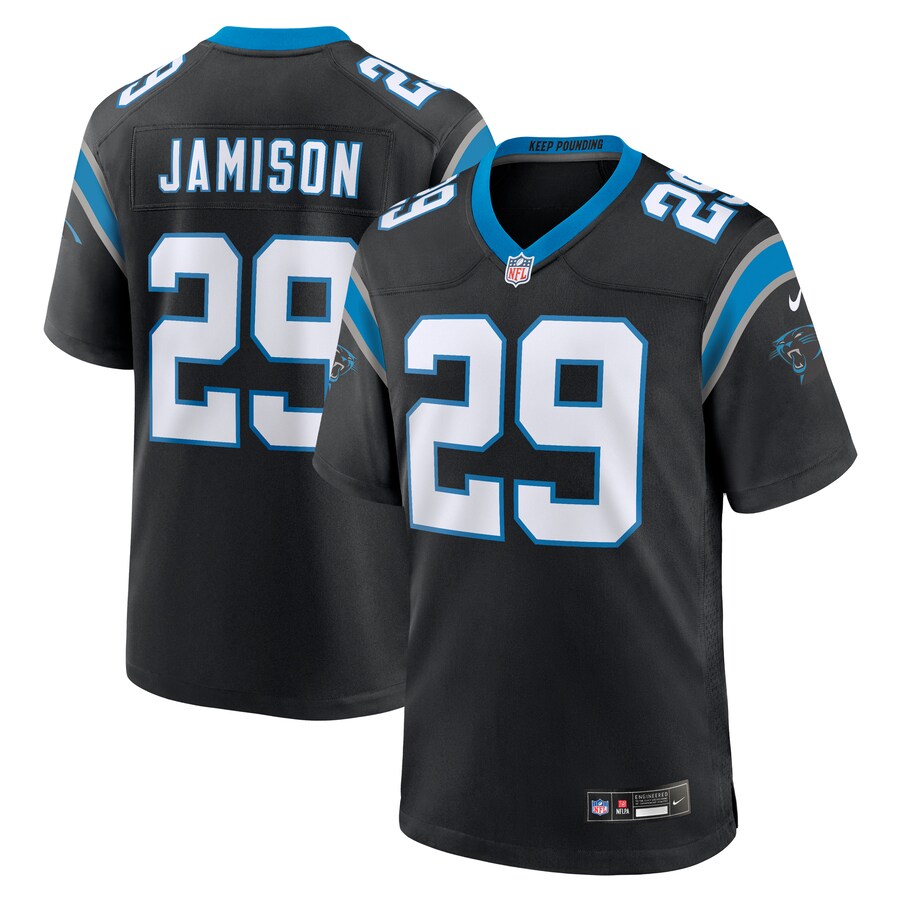 Men's Carolina Panthers D'Shawn Jamison Nike  Black Team Game Jersey - Puhuasuan