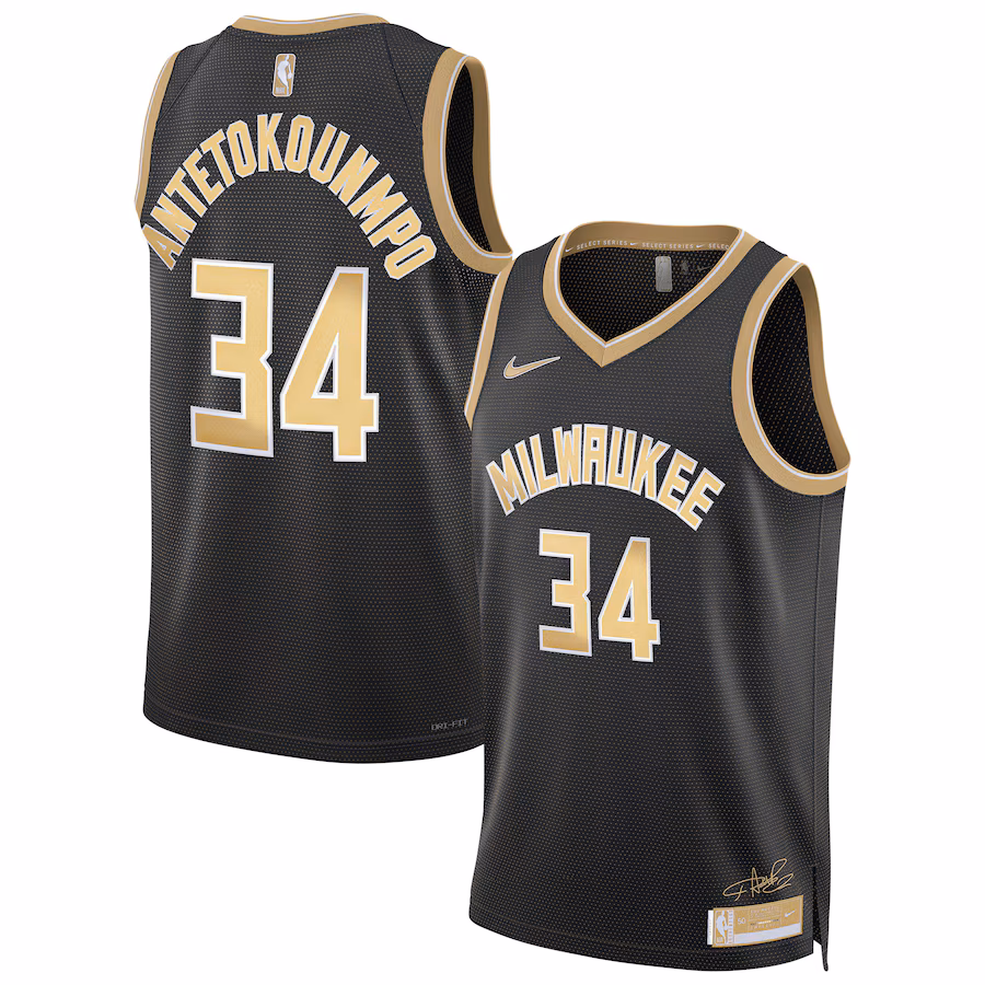 Unisex Milwaukee Bucks Giannis Antetokounmpo Nike Black  Select Series Swingman Jersey - Puhuasuan