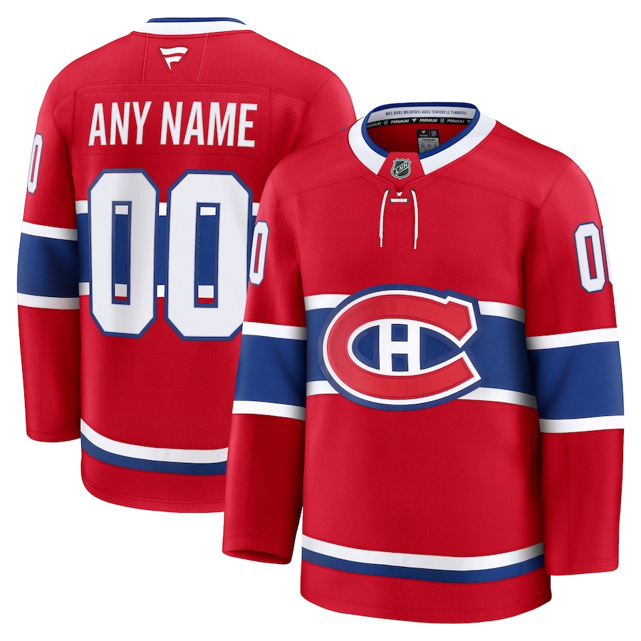 Men's Montreal Canadiens Fanatics Red Home Premium Custom Jersey - Puhuasuan