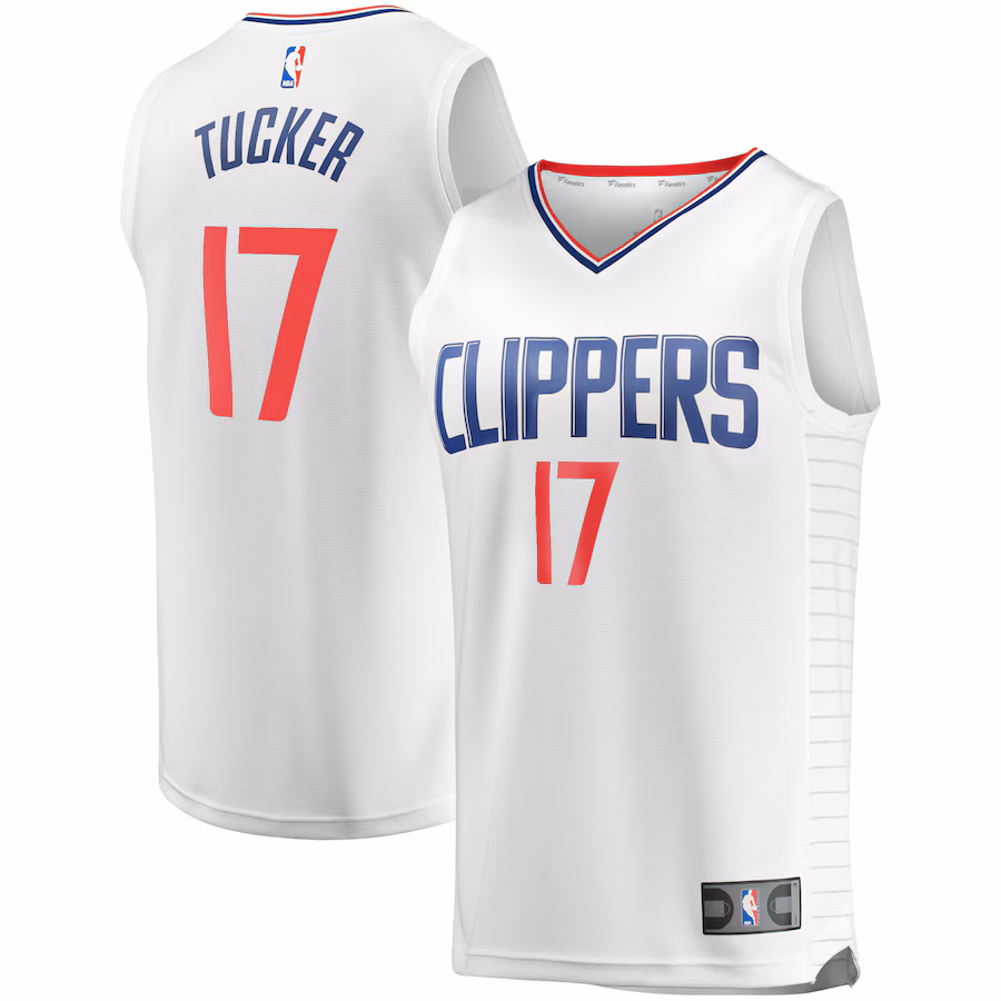 Youth LA Clippers PJ Tucker Fanatics White Fast Break Player Jersey - Association Edition - Puhuasuan