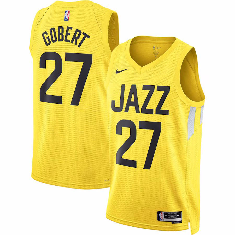 Unisex Utah Jazz Rudy Gobert Nike Gold Swingman Jersey - Icon Edition - Puhuasuan