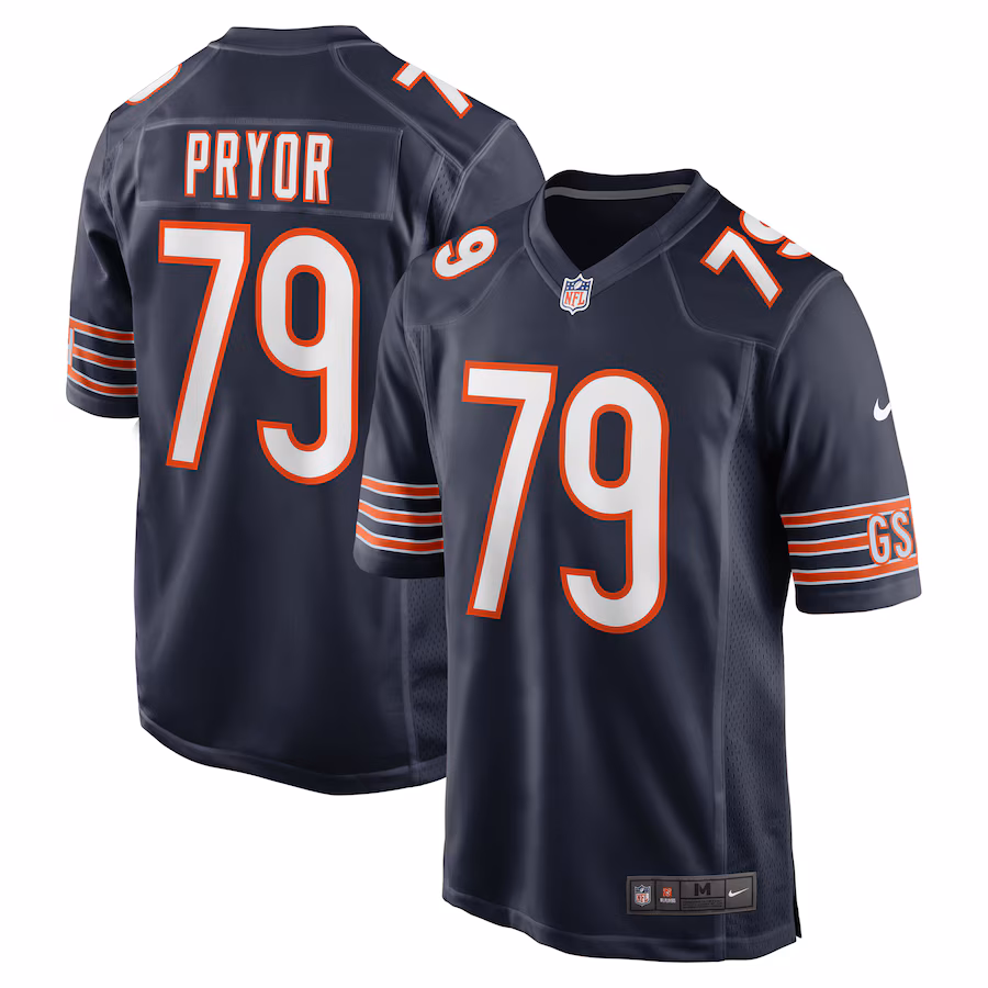 Men's Chicago Bears Matt Pryor Nike Navy Game Jersey - Puhuasuan