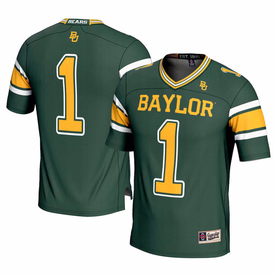Men's GameDay Greats #1 Green Baylor Bears Football Jersey - Puhuasuan