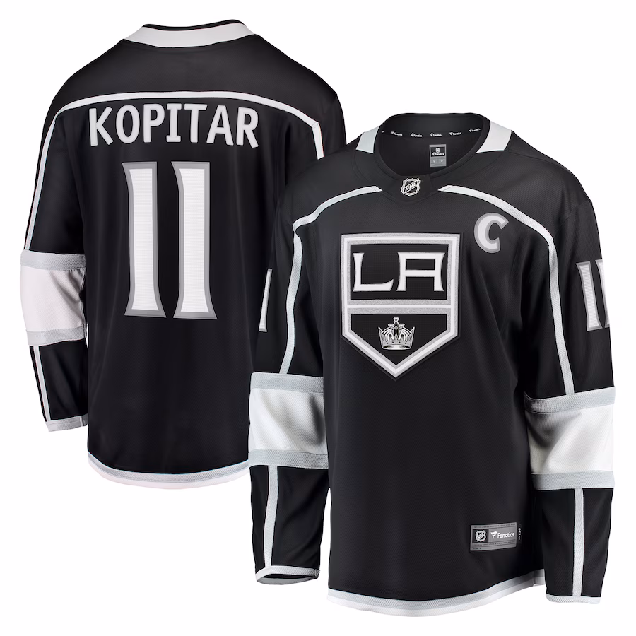 Men's Los Angeles Kings Anze Kopitar Fanatics Black Home Breakaway Jersey - Puhuasuan