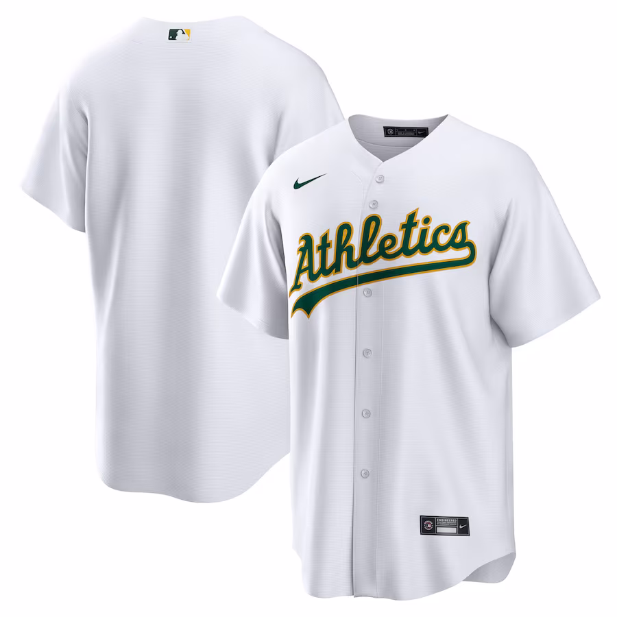 Men's Oakland Athletics Nike White Home Replica Team Jersey - Puhuasuan