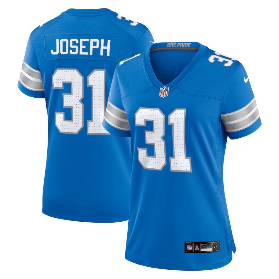 Women's Detroit Lions Kerby Joseph Nike  Blue Team Game Jersey - Puhuasuan