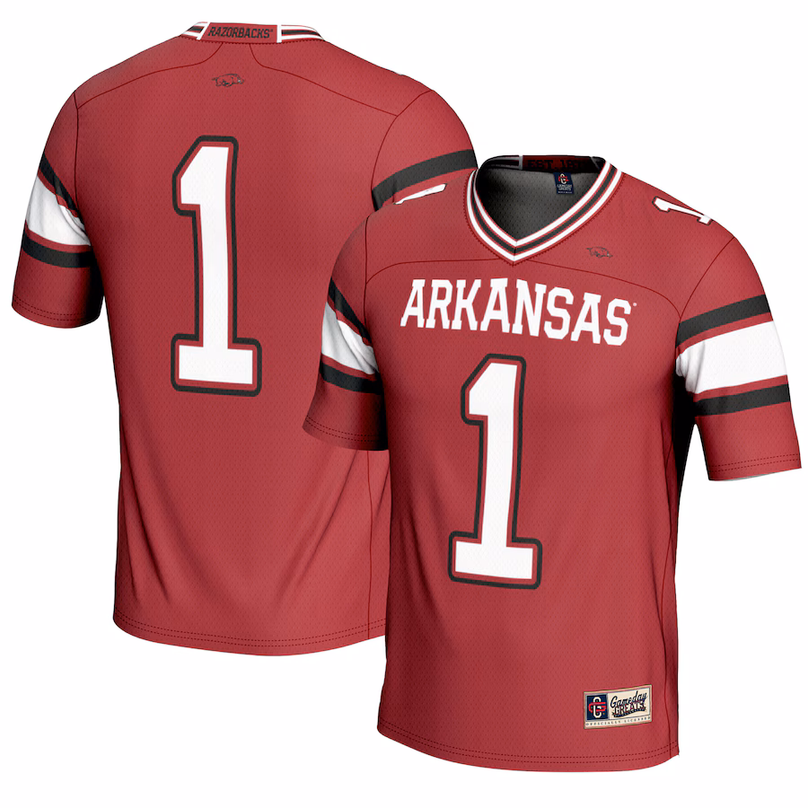 Youth GameDay Greats #1 Cardinal Arkansas Razorbacks Football Jersey - Puhuasuan
