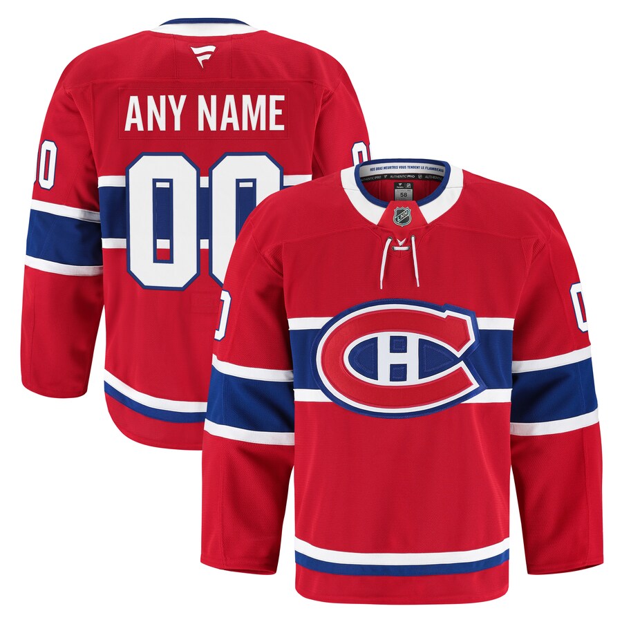 Men's Montreal Canadiens Fanatics Red Home Authentic Pro Custom Jersey - Puhuasuan