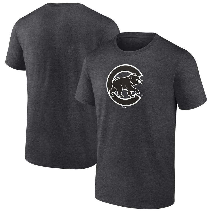 Men's Chicago Cubs Charcoal Monochrome T-Shirt - Puhuasuan