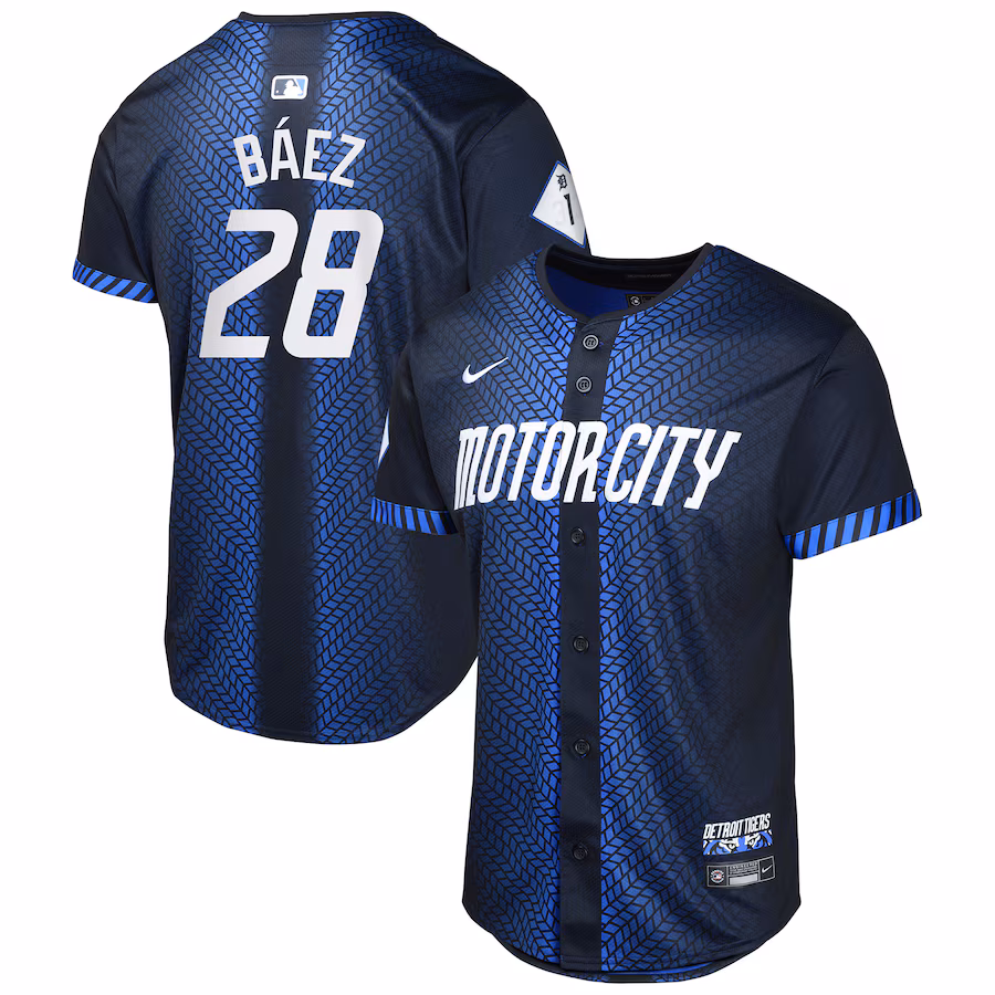 Youth Detroit Tigers Javier Baez Nike Navy 2024 City Connect Limited Jersey - Puhuasuan