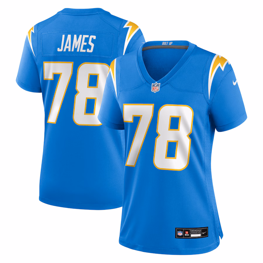 Women's Los Angeles Chargers Andre James Nike Powder Blue Team Game Jersey - Puhuasuan