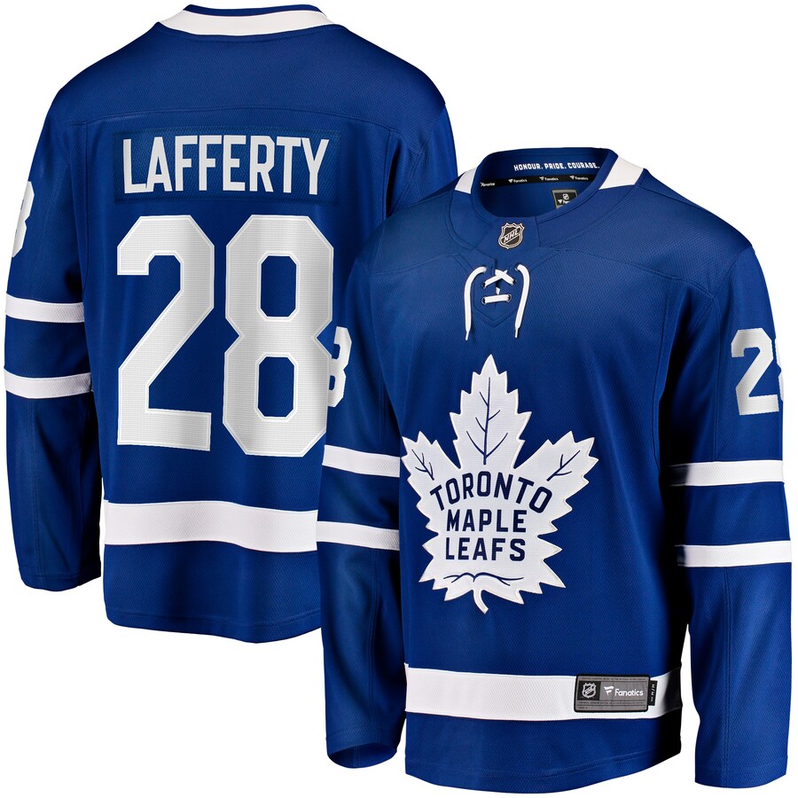 Men's Toronto Maple Leafs Sam Lafferty Fanatics Branded Blue Home Breakaway Jersey - Puhuasuan