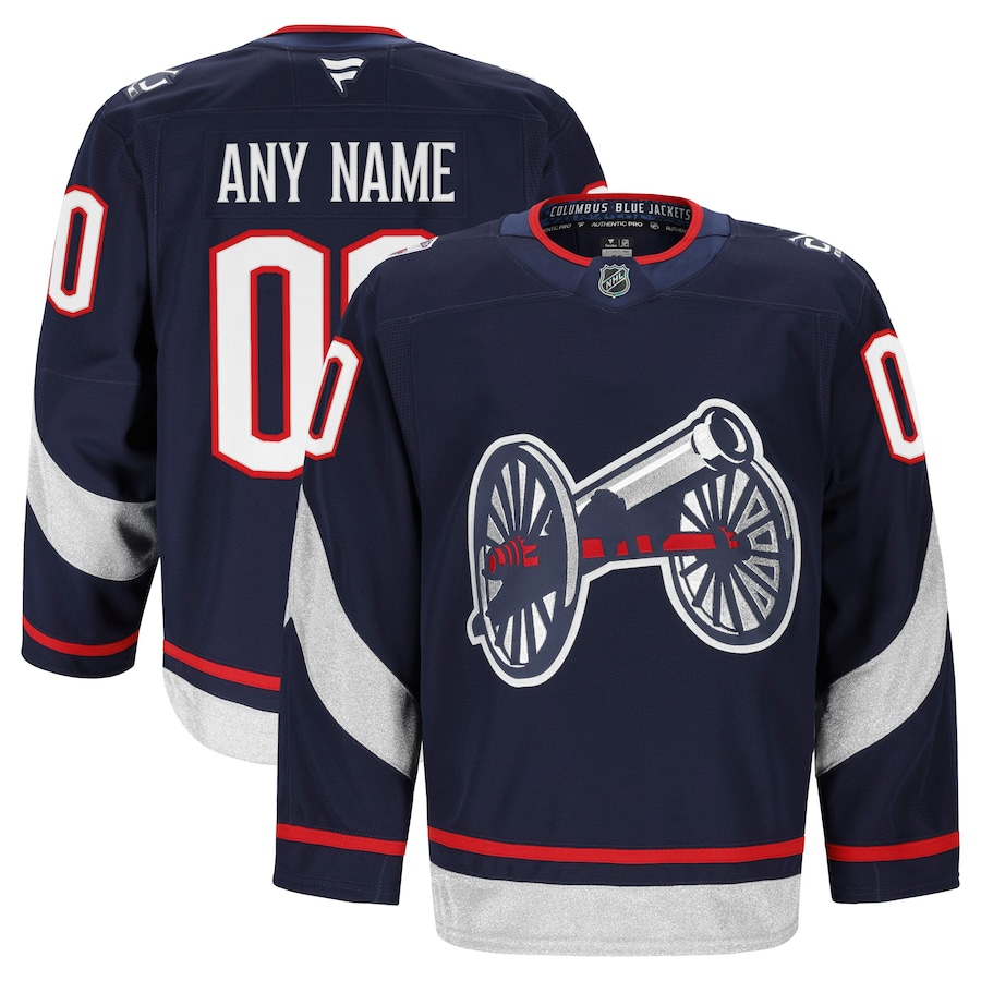 Men's Columbus Blue Jackets Fanatics Navy 2025 NHL Stadium Series Authentic Pro Custom Jersey - Puhuasuan