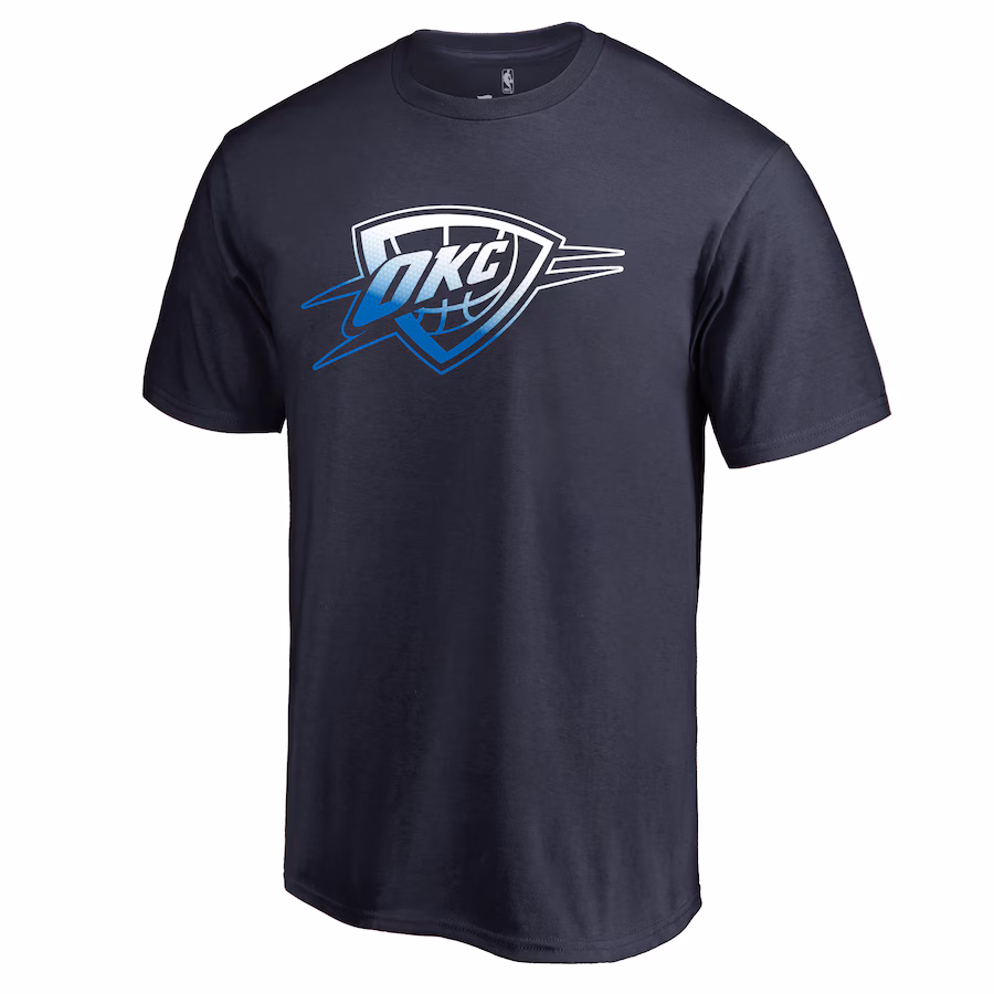 Men's Oklahoma City Thunder Navy Gradient Logo T-Shirt - Puhuasuan