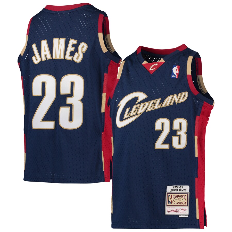 Youth Cleveland Cavaliers LeBron James Mitchell & Ness Navy 2008-09 Hardwood Classics Swingman Jersey - Puhuasuan