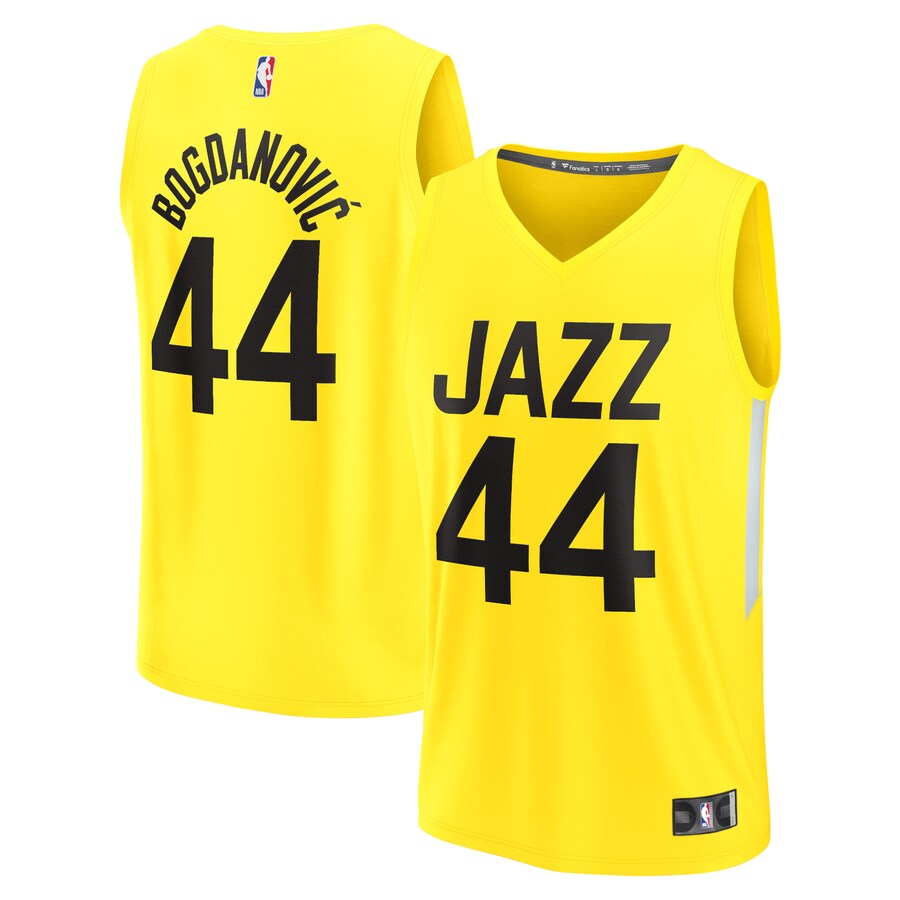 Men's Utah Jazz Bojan Bogdanovic Fanatics Yellow Fast Break Replica Jersey - Icon Edition - Puhuasuan