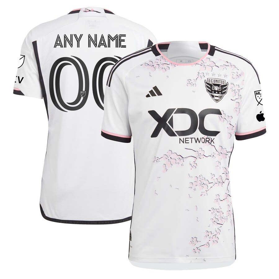 Men's D.C. United adidas White 2023 The Cherry Blossom Kit Authentic Custom Jersey - Puhuasuan