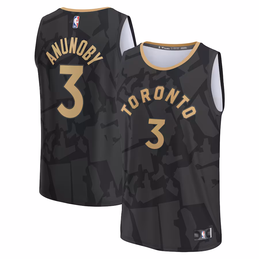 Men's Toronto Raptors OG Anunoby Fanatics Black Fastbreak Jersey - City Edition - Puhuasuan