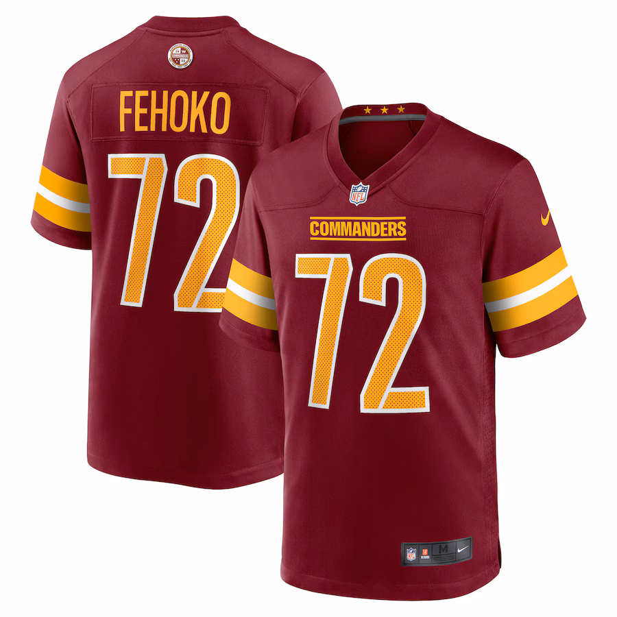 Men's Washington Commanders Viliami Fehoko Jr. Nike Burgundy Team Game Jersey - Puhuasuan