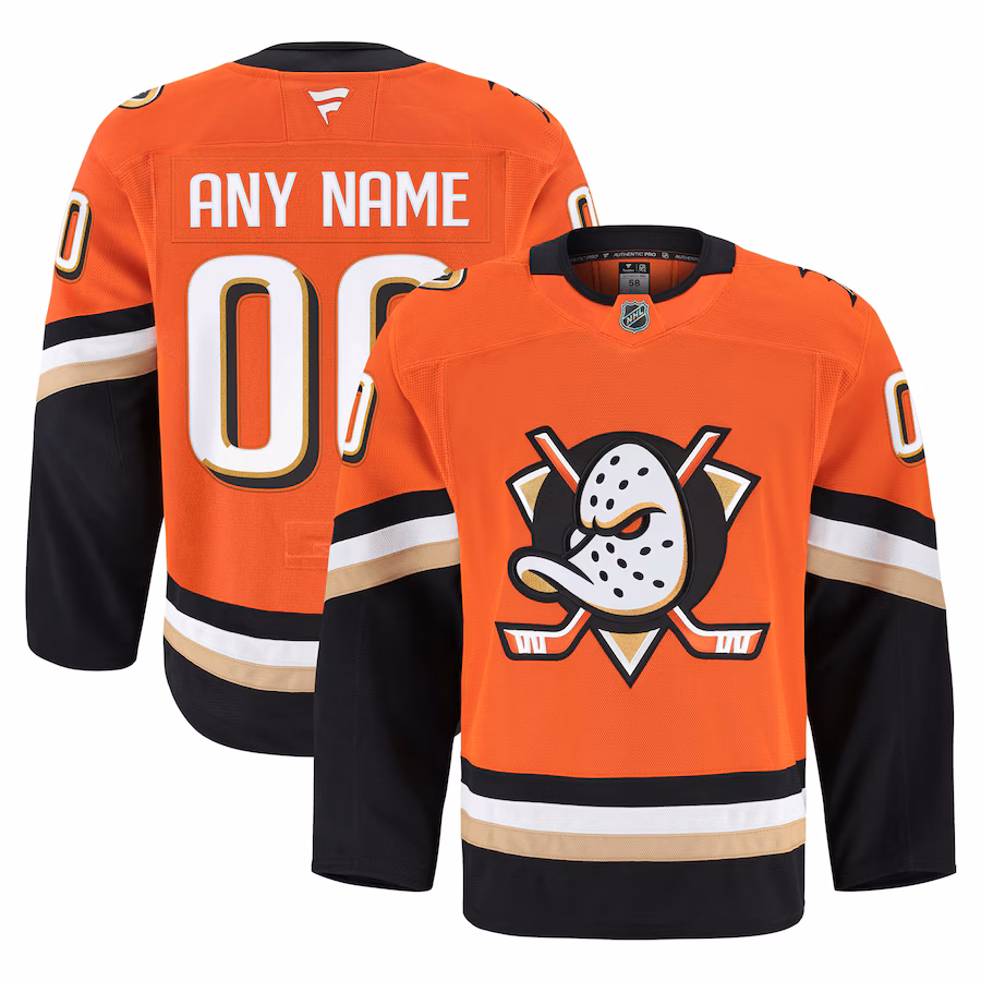 Men's Anaheim Ducks Fanatics Orange Home Authentic Pro Custom Jersey - Puhuasuan
