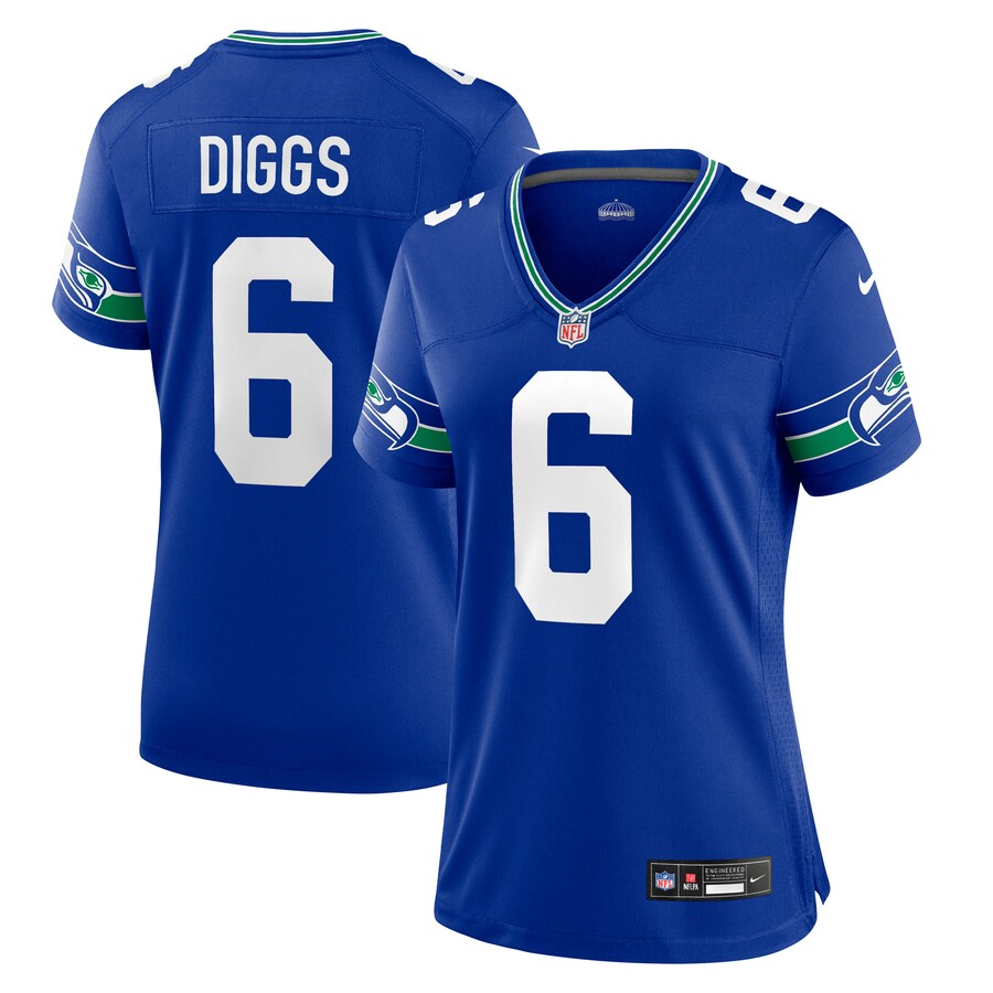 Women's Seattle Seahawks Quandre Diggs Nike Royal Throwback Player Game Jersey - Puhuasuan