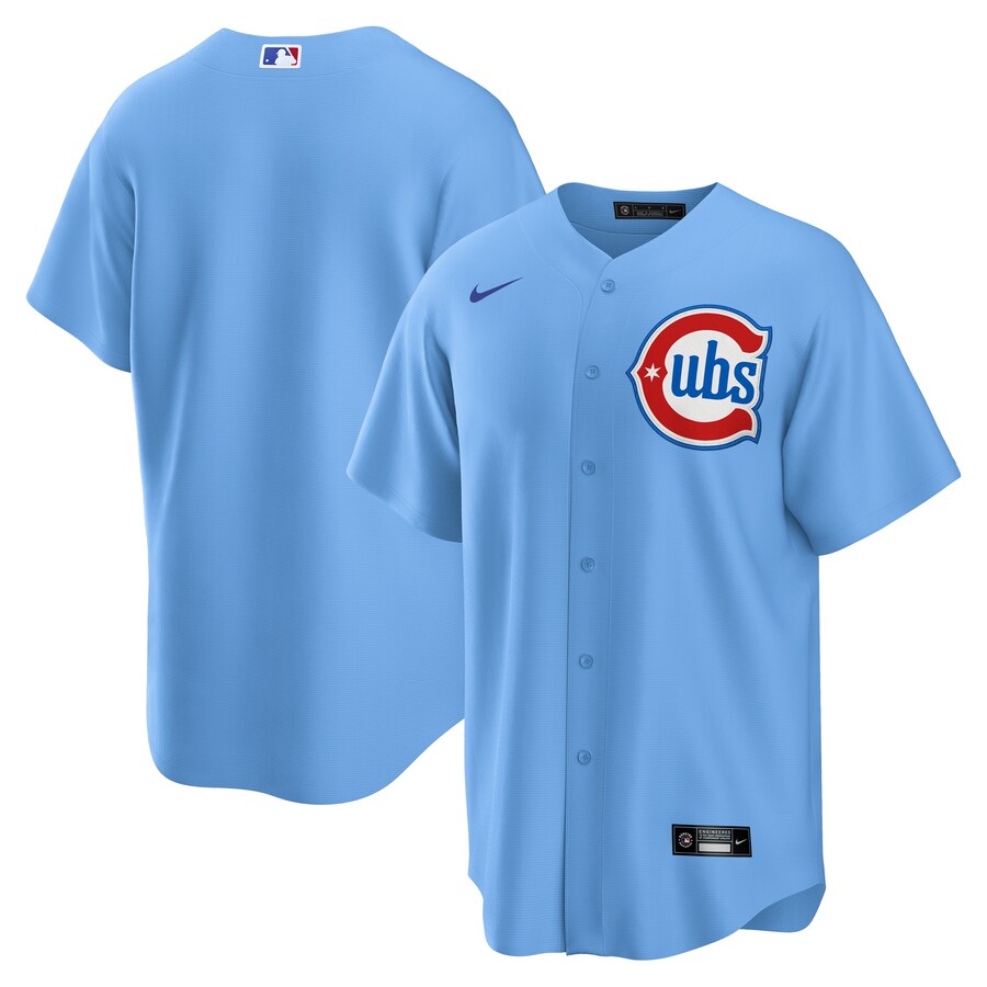 Men's Chicago Cubs Nike Light Blue 2nd Alternate Replica 2.0 Jersey - Puhuasuan