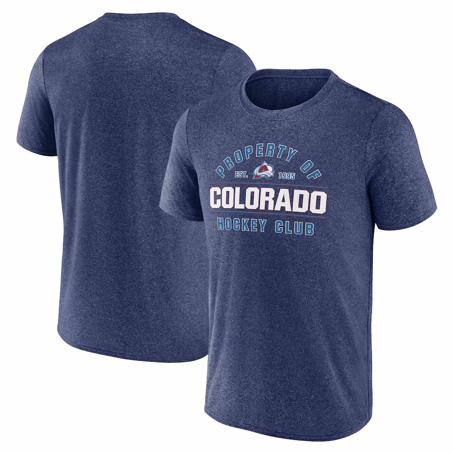 Men's Colorado Avalanche Fanatics Heather Heather Blue Property Of T-Shirt - Puhuasuan