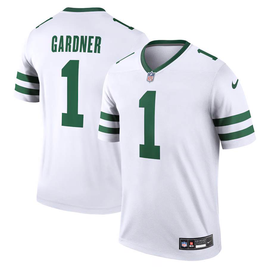 Men's New York Jets Ahmad Sauce Gardner Nike Legacy White Legend Player Performance Top - Puhuasuan