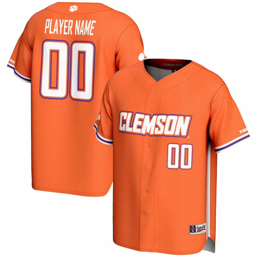 Clemson Tigers GameDay Greats NIL Pick-A-Player Lightweight Baseball Jersey - Orange - Puhuasuan