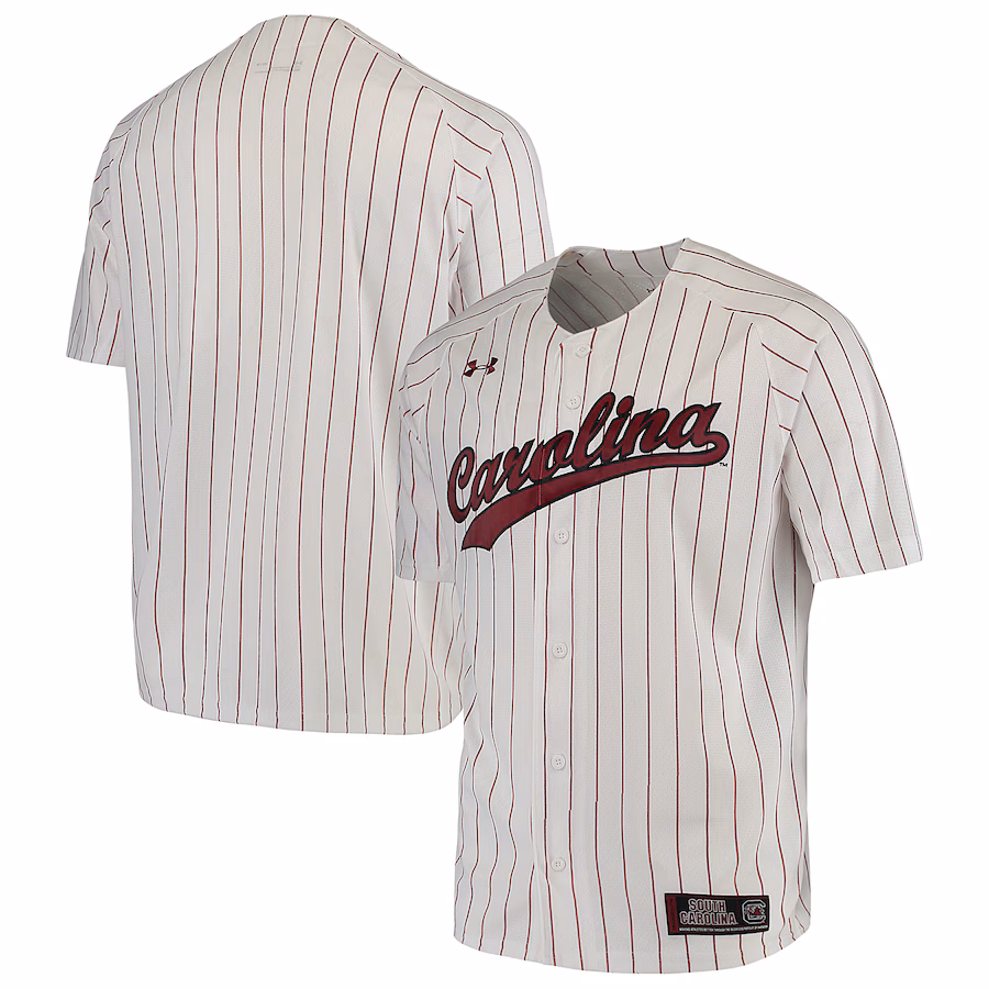 Men's Under Armour White South Carolina Gamecocks Performance Replica Baseball Jersey - Puhuasuan
