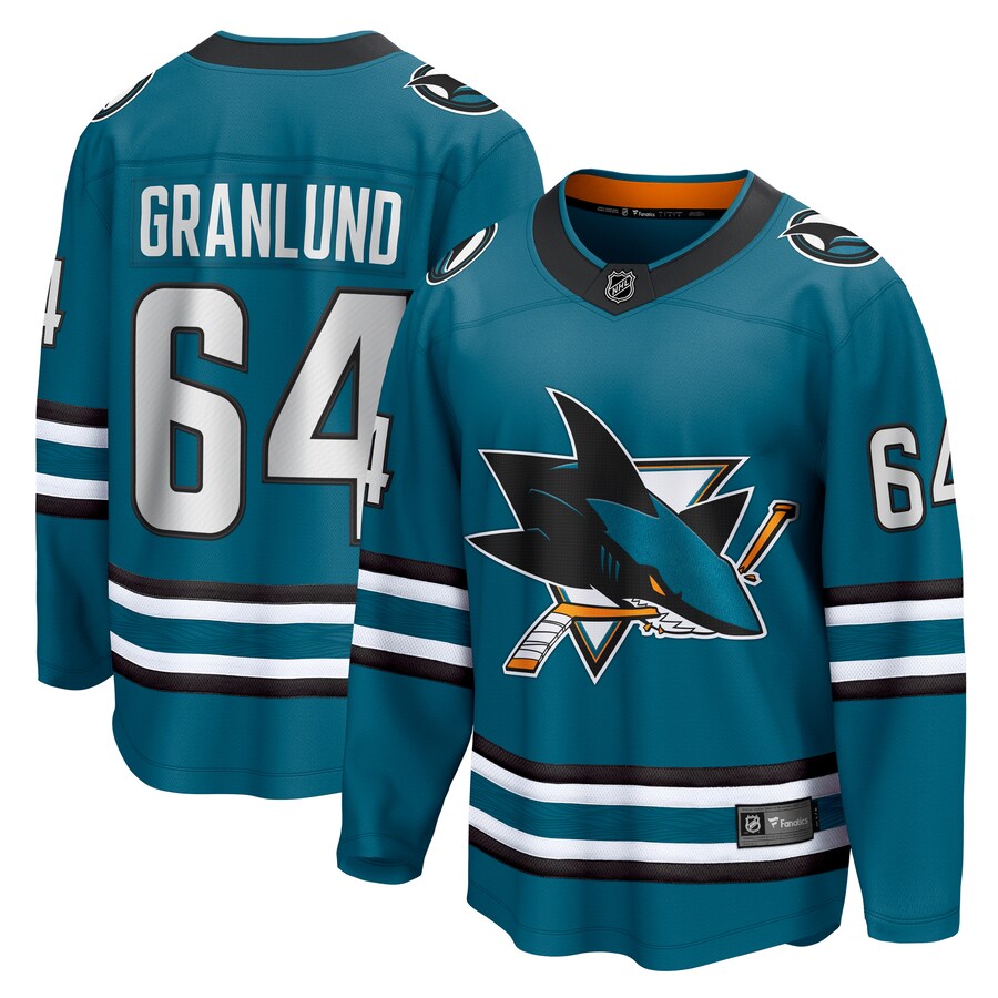 Men's San Jose Sharks Mikael Granlund Fanatics Branded Teal Home Breakaway Jersey - Puhuasuan