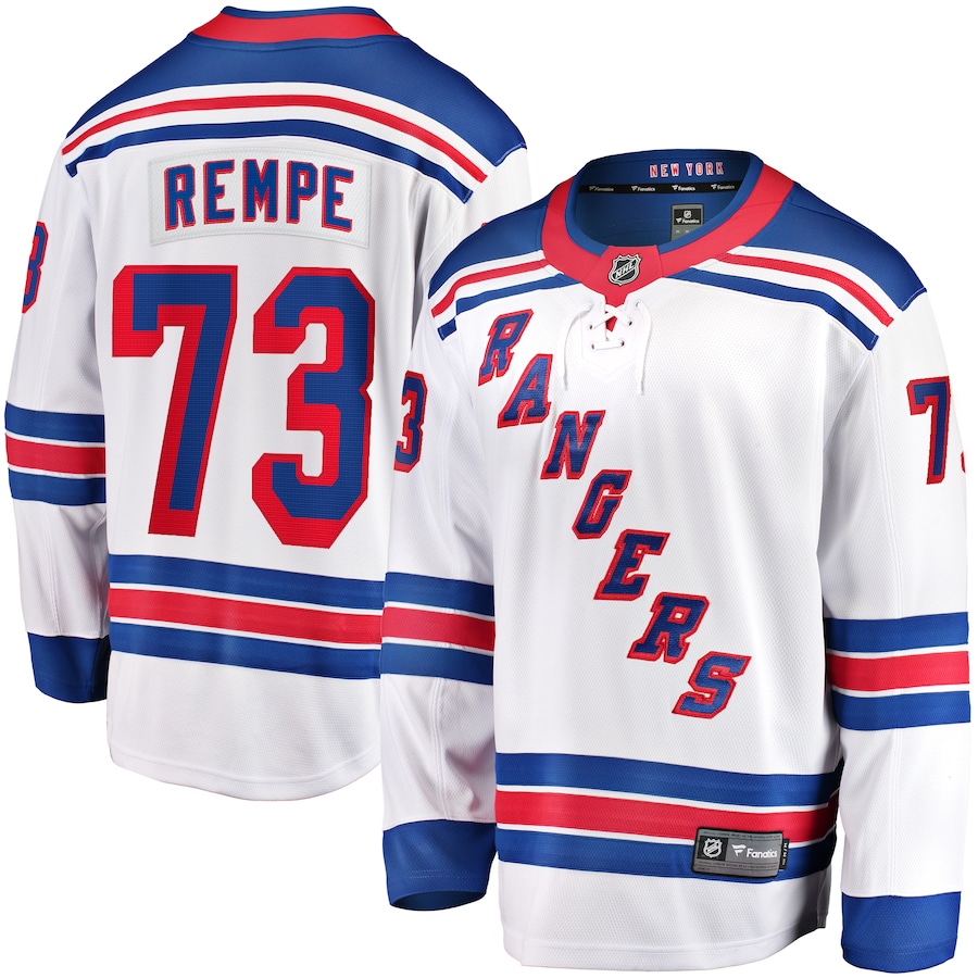 Men's New York Rangers Matt Rempe Fanatics White Away Premier Breakaway Player Jersey - Puhuasuan