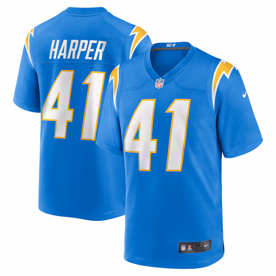 Men's Los Angeles Chargers Thomas Harper Nike  Powder Blue Team Game Jersey - Puhuasuan