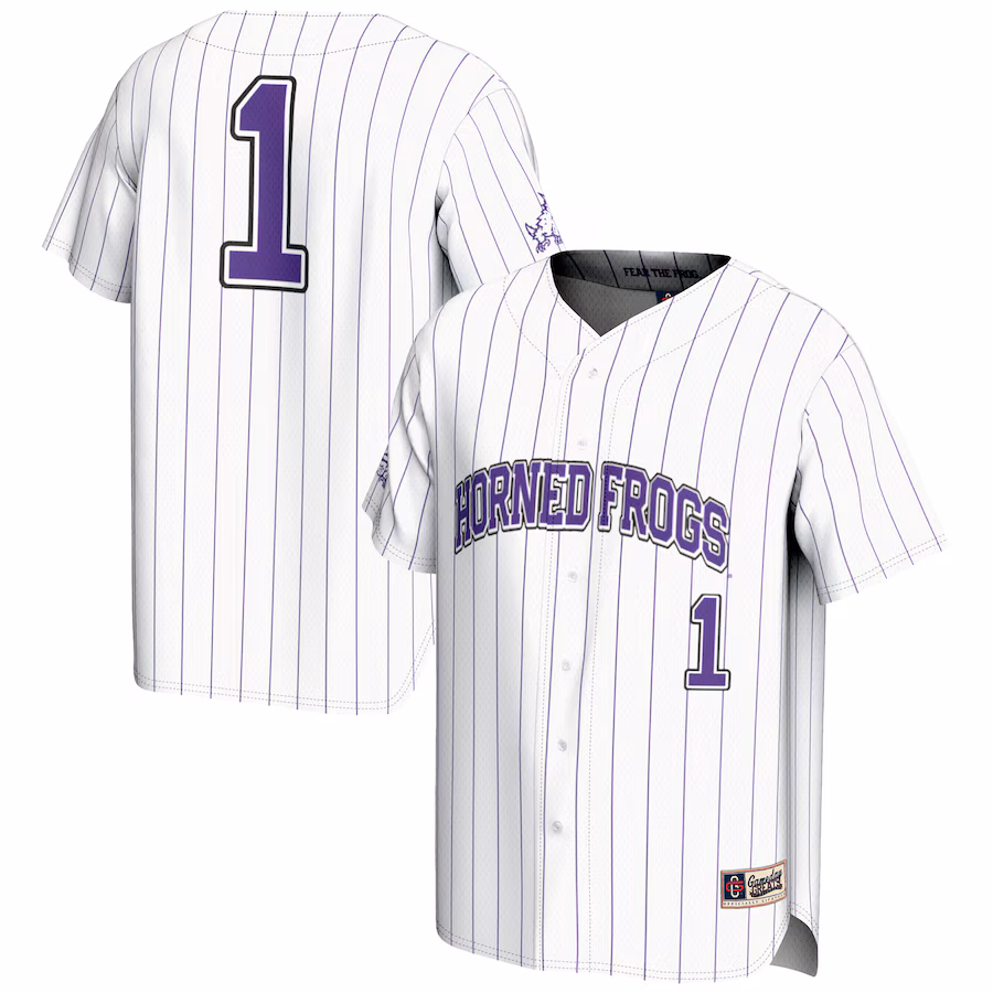 Youth GameDay Greats #1 White TCU Horned Frogs Lightweight Baseball Jersey - Puhuasuan