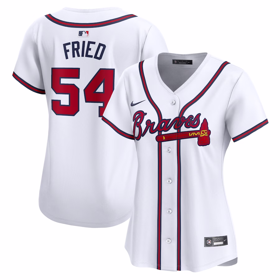 Women's Atlanta Braves Max Fried Nike White Home Limited Player Jersey - Puhuasuan
