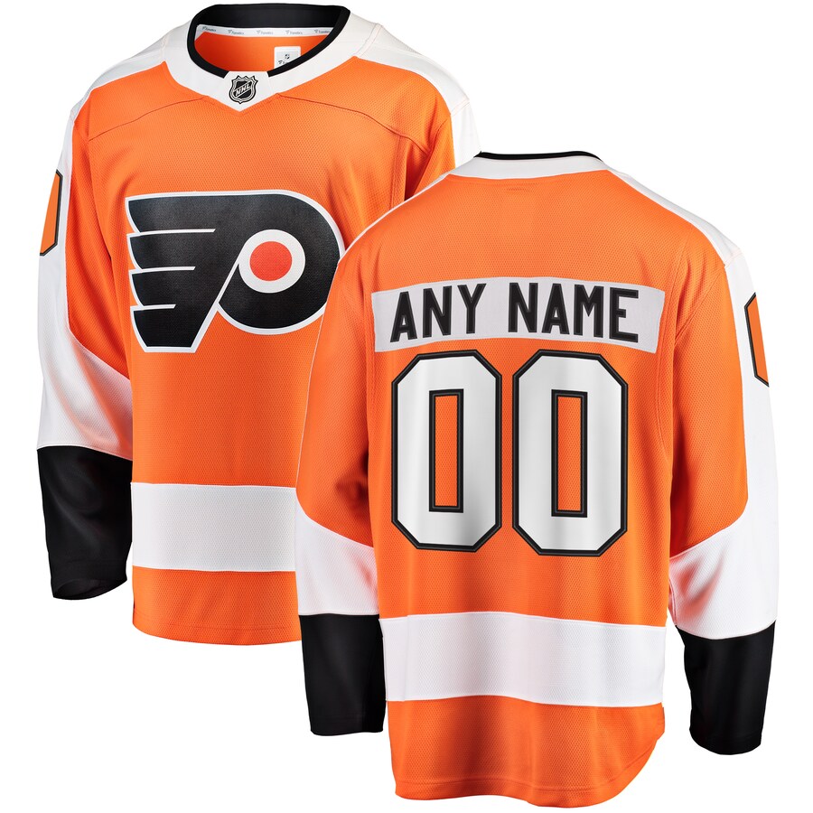 Men's Philadelphia Flyers Fanatics Branded Orange Home Breakaway Custom Jersey - Puhuasuan