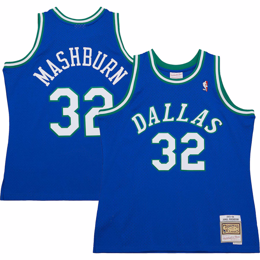 Men's Dallas Mavericks Jamal Mashburn Mitchell & Ness Blue 2001/02 Hardwood Classics Swingman Jersey - Puhuasuan