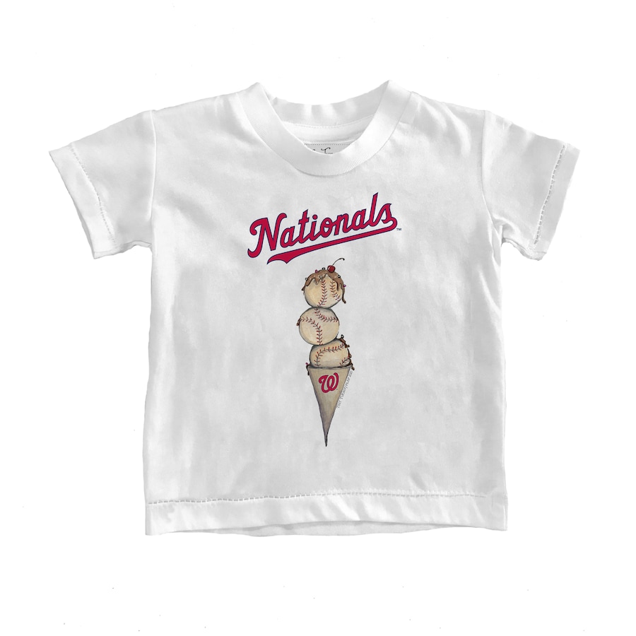 Youth Washington Nationals Tiny Turnip White Triple Scoop T-Shirt - Puhuasuan