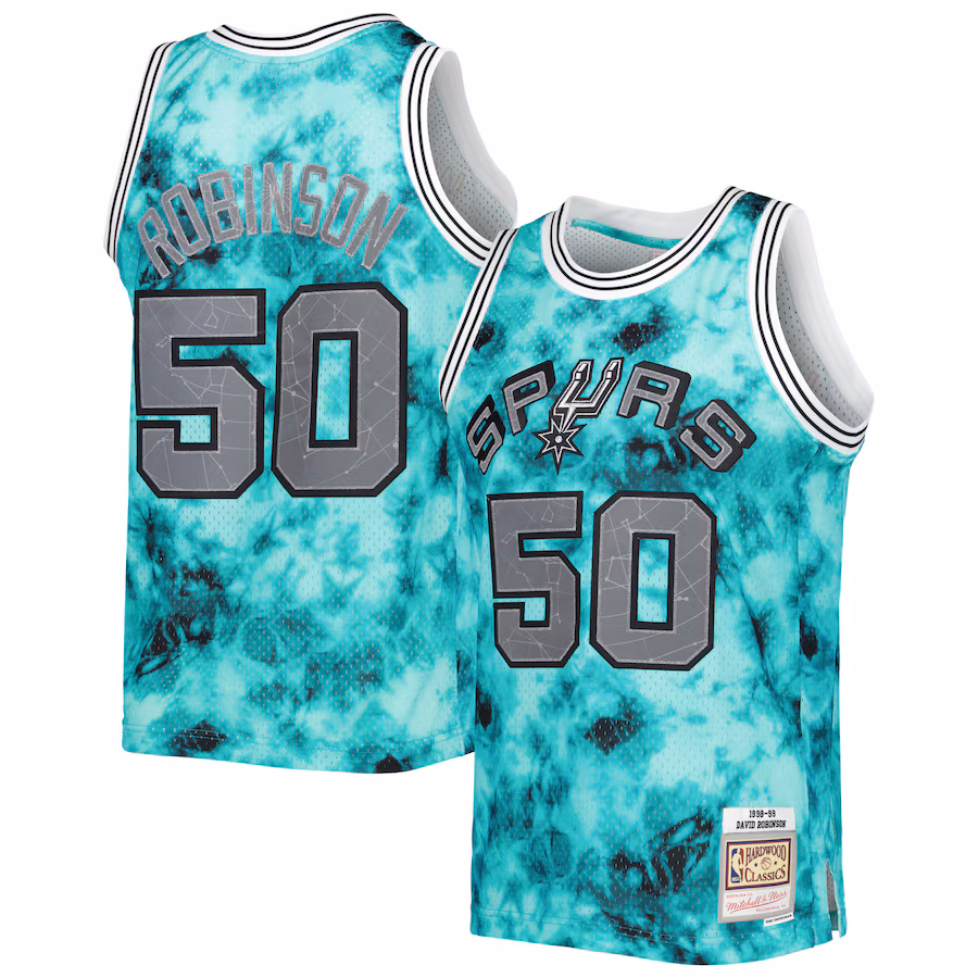 Men's San Antonio Spurs David Robinson Mitchell & Ness Teal 1998/99 Galaxy Swingman Jersey - Puhuasuan
