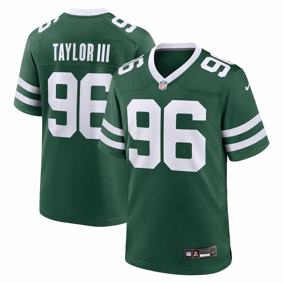 Men's New York Jets Leonard Taylor III Nike Legacy Green Team Game Jersey - Puhuasuan