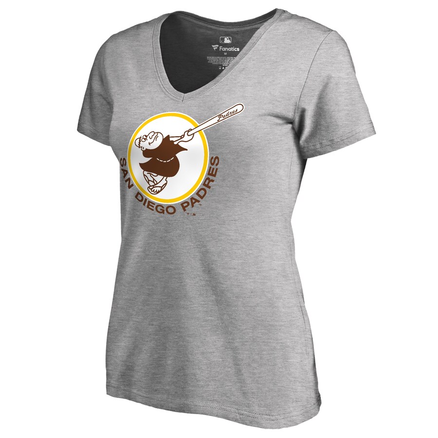 Women's San Diego Padres Ash Cooperstown Collection Forbes T-Shirt - Puhuasuan